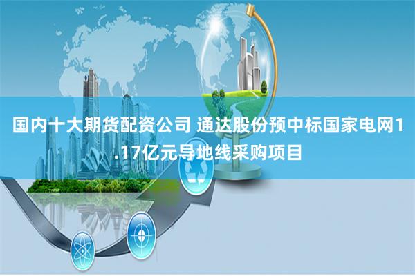 国内十大期货配资公司 通达股份预中标国家电网1.17亿元导地线采购项目